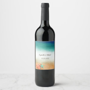 Rótulo De Garrafa De Cerveja Peixe marinho de praia tropical