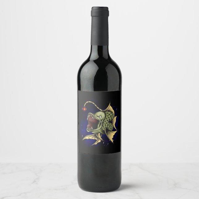 Rótulo De Garrafa De Cerveja peixe predador (Frente)