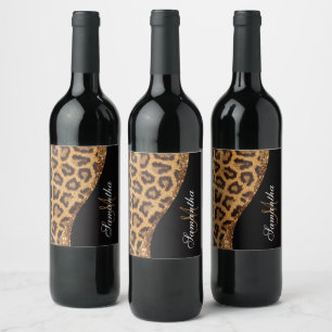 Rótulo De Garrafa De Cerveja Peles Leopardo Impressas e Luminosas