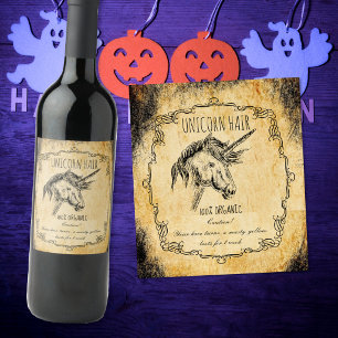 Rótulo De Garrafa De Cerveja Pêlos unicórnios apóthecary halloween