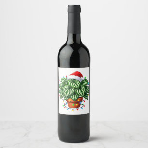Rótulo De Garrafa De Cerveja Peperômia Argyreia de Melancia de Natal Feriado