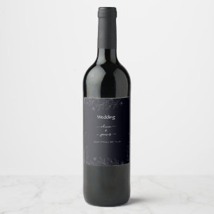 Rótulo De Garrafa De Cerveja Pequena e simples vinha floral minimalista branca 