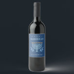 Rótulo De Garrafa De Cerveja Pequeno e simples velas de menorah azul feliz Hanu<br><div class="desc">Se precisar de mais alguma personalização,  por favor,  sinta-se à vontade para me enviar uma mensagem em yellowfebstudio@gmail.com.</div>