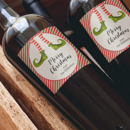 Rótulo De Garrafa De Cerveja Pernas de Elfo Natal