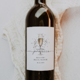 Rótulo De Garrafa De Cerveja Pérolas Elegantes e Favor do Chá de panela Prosecc