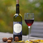 Rótulo De Garrafa De Cerveja Personalização Botânica de Hanukkah Amarelo Azul M<br><div class="desc">Rótulo de Vinho Personalizado Botânico do Hanukkah Azul-Moderno Boho Amarelo-Amarelo Hanukkah</div>