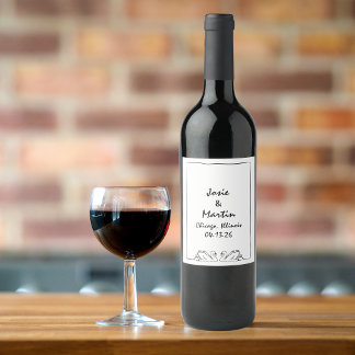 Rótulo De Garrafa De Cerveja Personalização de casamento de Swan manuscrito de 