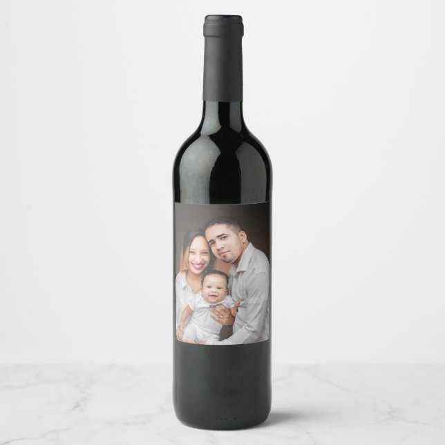 Rótulo De Garrafa De Cerveja Personalizada Foto da Família Personalizada (Frente)