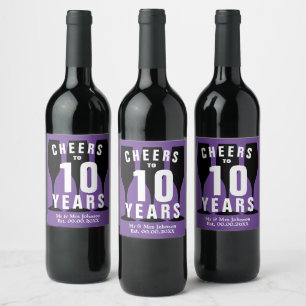 Rótulo De Garrafa De Cerveja Personalizado elegante de aniversário de casamento