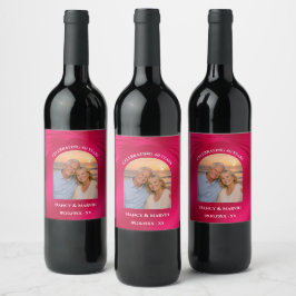 Rótulo De Garrafa De Cerveja Personalizado Foto Ruby Elegante 40º Aniversário