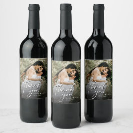 Rótulo De Garrafa De Cerveja Personalizado Moderno Obrigado Script Foto Casamen