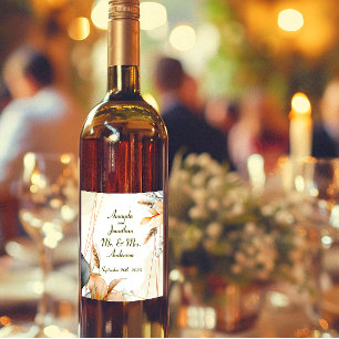 Rótulo De Garrafa De Cerveja Personalizar Aquarela Boêmiana Elegante