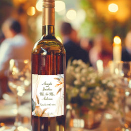 Rótulo De Garrafa De Cerveja Personalizar Elegante Casamento Boêmio Aquarela 