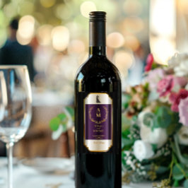 Rótulo De Garrafa De Cerveja Personalizar Vinho de Recepção Romântico Elegante