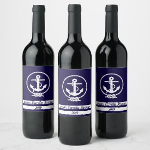 Rótulo De Garrafa De Cerveja Personalize seu próprio tema náutico elegante e so