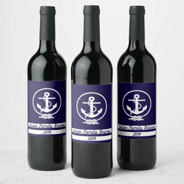 Rótulo De Garrafa De Cerveja Personalize seu próprio tema náutico elegante e so (Garrafas)