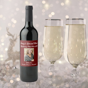 Rótulo De Garrafa De Cerveja Personalized Causal Cranberry Party Wine Label