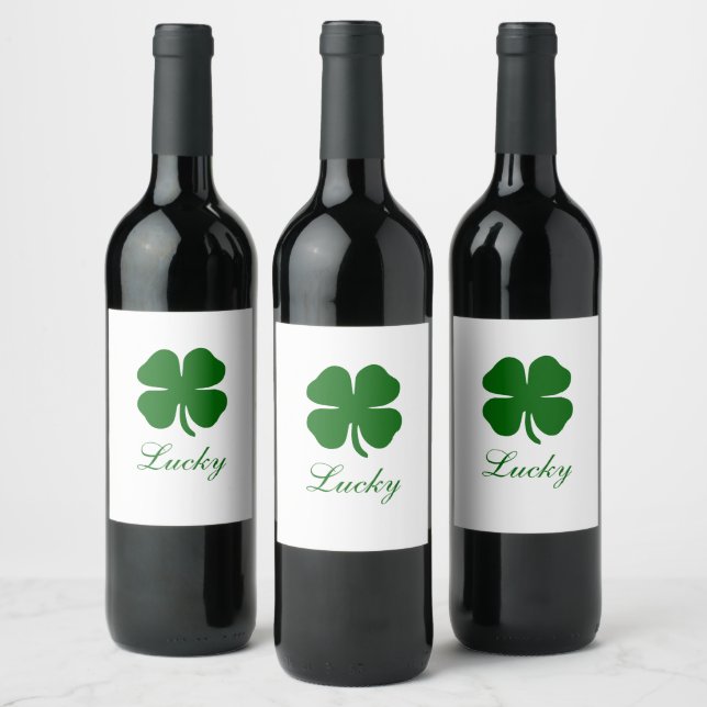 Rótulo De Garrafa De Cerveja Personalized Lucky Green Clover (Garrafas)