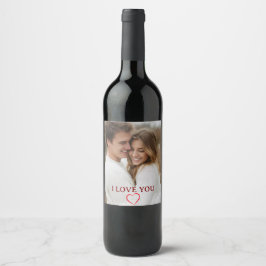 Rótulo De Garrafa De Cerveja Personalized Photo Valentine's Day Wine Label