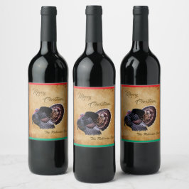 Rótulo De Garrafa De Cerveja Peru Selvagem Personalizado Feliz Natal