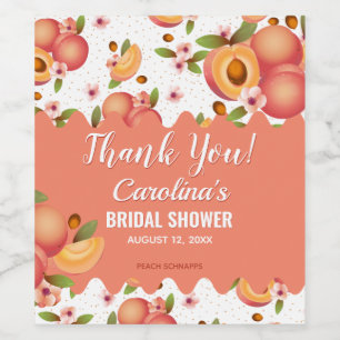 Rótulo De Garrafa De Cerveja Pêssego Floral