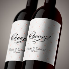 Rótulo De Garrafa De Cerveja Pêssego Pastel e Geométrico Creme