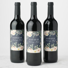 Rótulo De Garrafa De Cerveja Pessegueiro do aniversário de 30 anos floral de aq