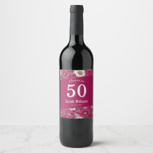 Rótulo De Garrafa De Cerveja Pétala de Margarida Quarenta Aniversário da Mamãe