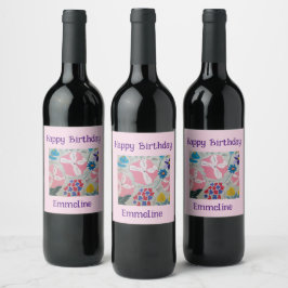 Rótulo De Garrafa De Cerveja Petunias e Flores de Verão Personalizadas