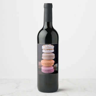 Rótulo De Garrafa De Cerveja Pilha colorida de Macarons Franceses