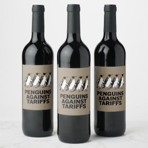 Rótulo De Garrafa De Cerveja Pinguins Antigos Protestam Contra Tarifas Engraçad