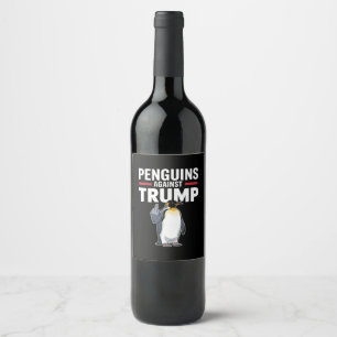 Rótulo De Garrafa De Cerveja Pinguins Resistentes Contra Trump com Nadadeiras L