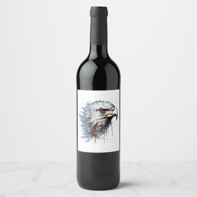Rótulo De Garrafa De Cerveja Pintura de águia  (Frente)