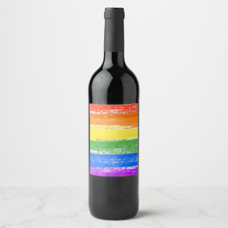 RÓTULO DE GARRAFA DE CERVEJA PINTURA DE BANDEIRA LGBT