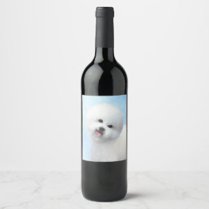 Rótulo De Garrafa De Cerveja Pintura de Bichon Frise - Arte de Cachorro Origina