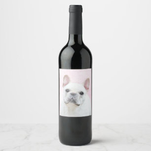 Rótulo De Garrafa De Cerveja Pintura de Bulldog Francês (Cream/Branco) - Arte 