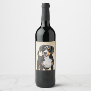 Rótulo De Garrafa De Cerveja Pintura de Cachorro de Montanha Entlebucher - Arte