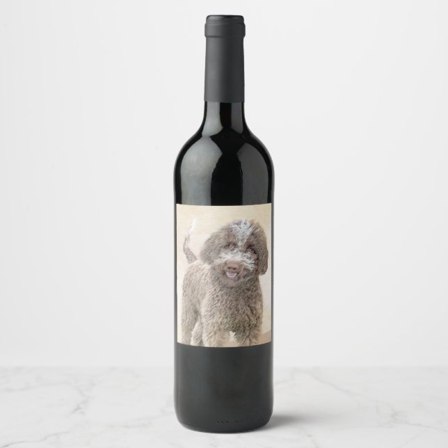 Rótulo De Garrafa De Cerveja Pintura de Lagotto Romagnolo - Arte de Cachorro Or (Frente)