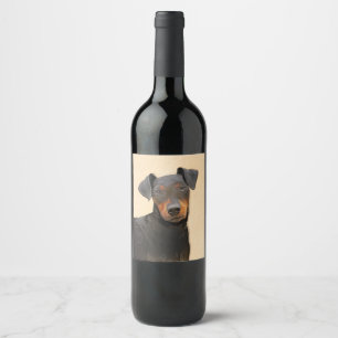 Rótulo De Garrafa De Cerveja Pintura de Manchester Terrier Arte Animal Original