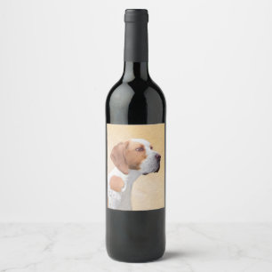 Rótulo De Garrafa De Cerveja Pintura de Ponteiro - Arte de Cão Original Bonita