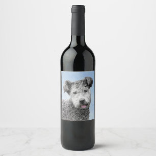 Rótulo De Garrafa De Cerveja Pintura De Pumi - Arte De Cão Original Bonita