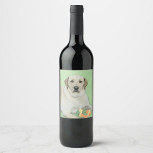 Rótulo De Garrafa De Cerveja Pintura de Tênis e Retriever Amarelo
