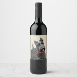 Rótulo De Garrafa De Cerveja Pintura de Terrier do Scottish - arte original