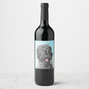 Rótulo De Garrafa De Cerveja Pintura de Terrier russo preto - Cachorro original