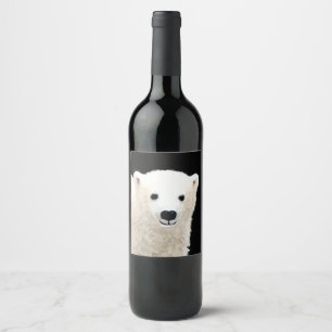 Rótulo De Garrafa De Cerveja Pintura do Cubo do Urso Polar - Arte Original da V