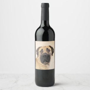 Rótulo De Garrafa De Cerveja Pintura em Boerboel - Arte Cachorro Original Bonit