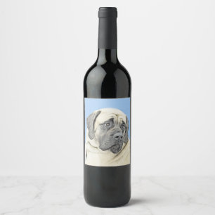 Rótulo De Garrafa De Cerveja Pintura em inglês Mastiff (Fawn) - Arte original 