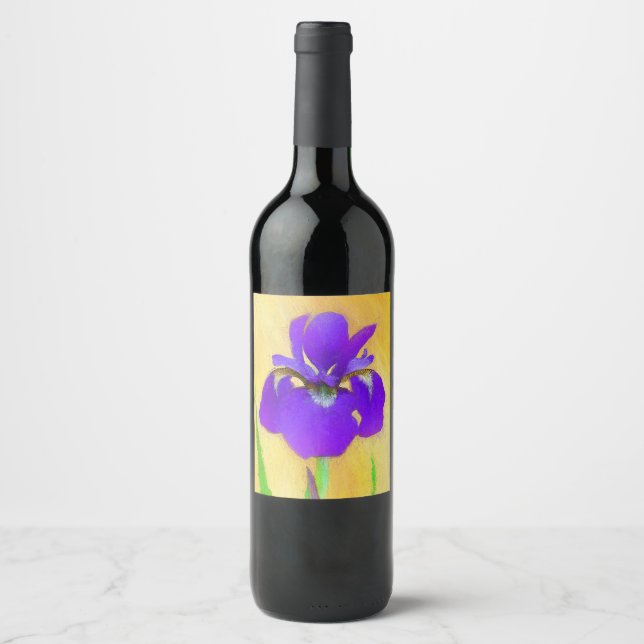 Rótulo De Garrafa De Cerveja Pintura em Íris com pérola - Cão original branco A (Frente)