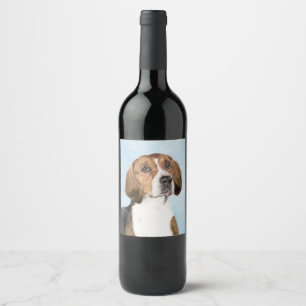 Rótulo De Garrafa De Cerveja Pintura Inglesa em Foxhound - Arte Cachorra Origin
