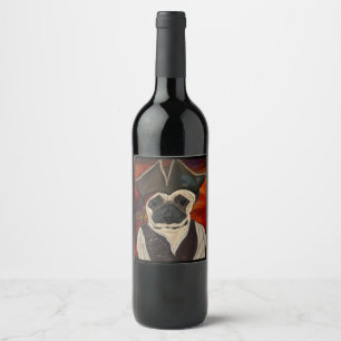 Rótulo De Garrafa De Cerveja Pirata Pug